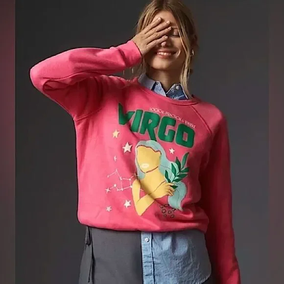 Anthropologie Midnight Rider Carolita Zodiac Capricorn Sweatshirt NWT - Picture 2 of 7